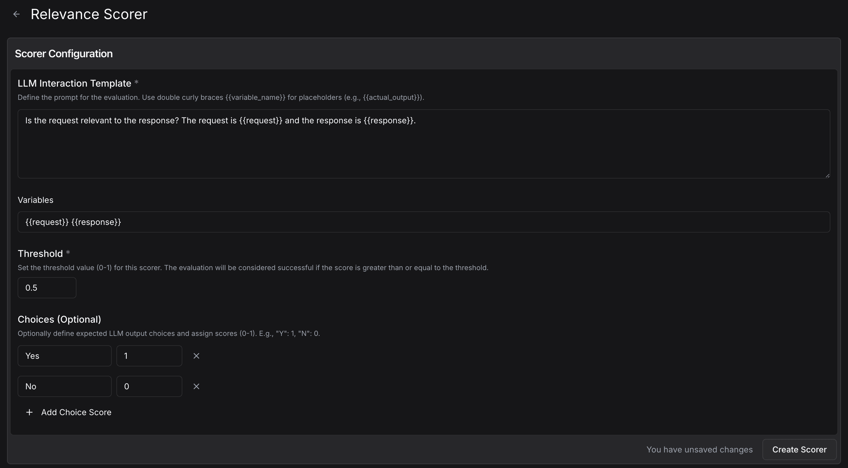 Create Scorer 2