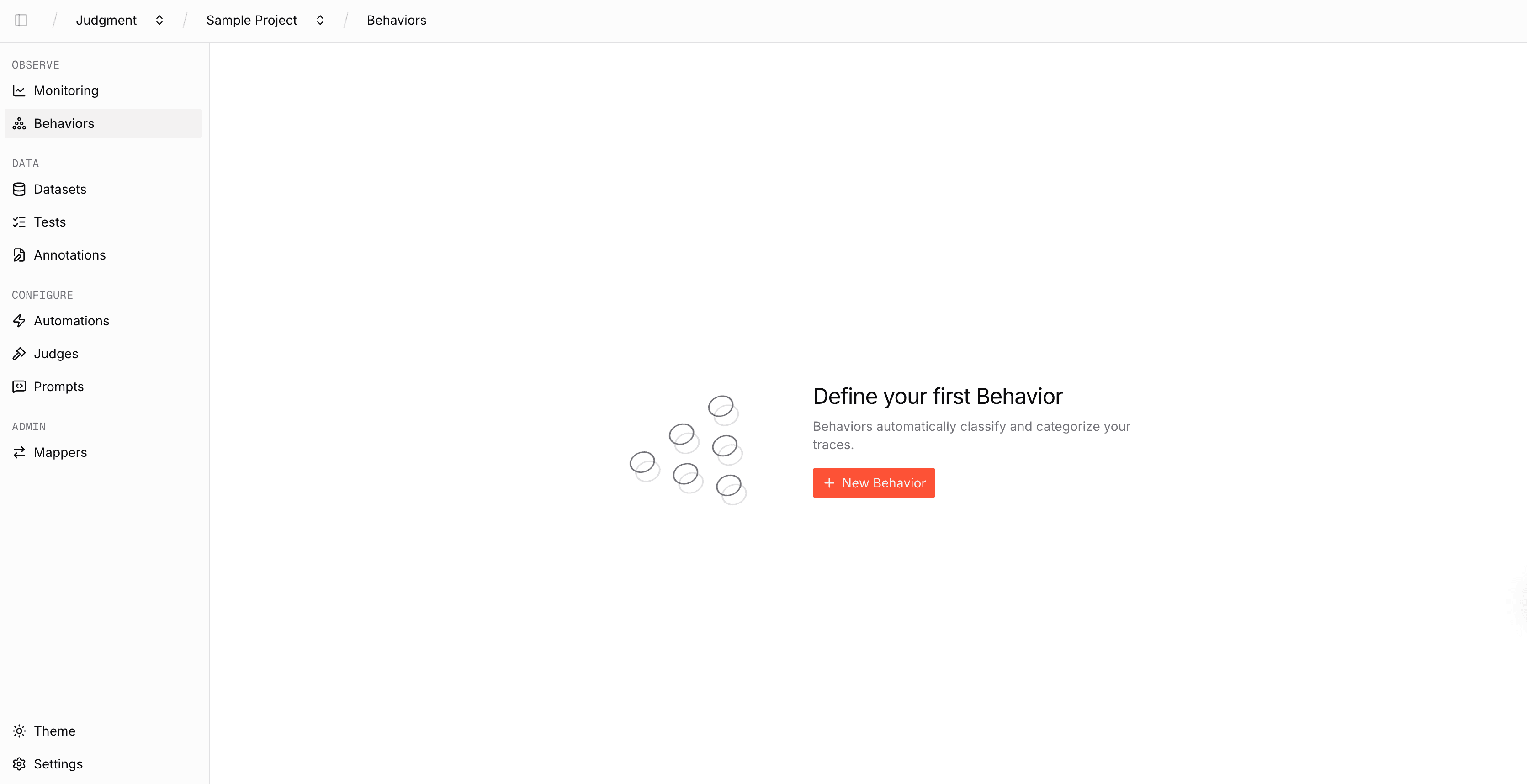 Behaviors Page