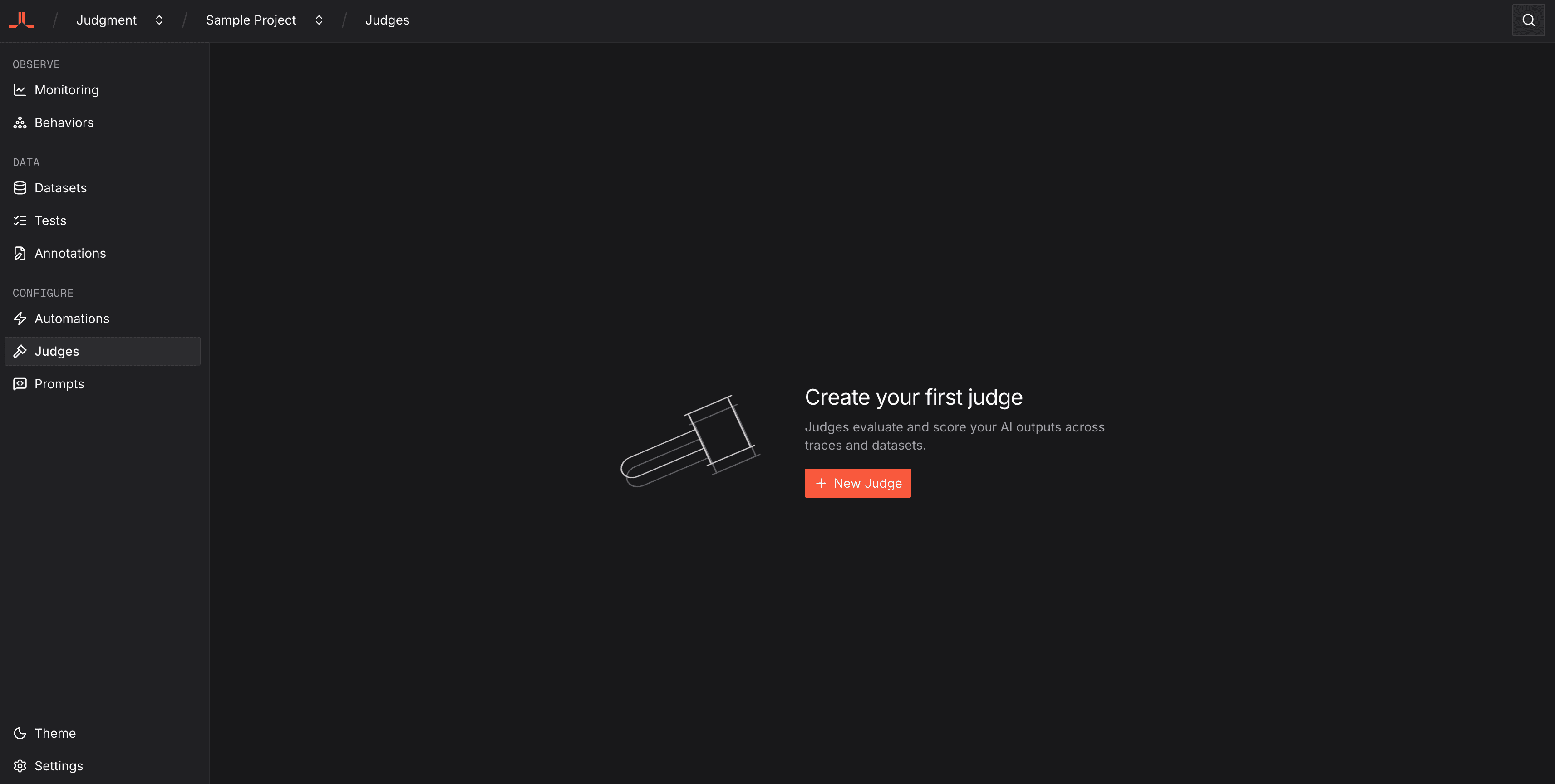 Navigate to Judges section