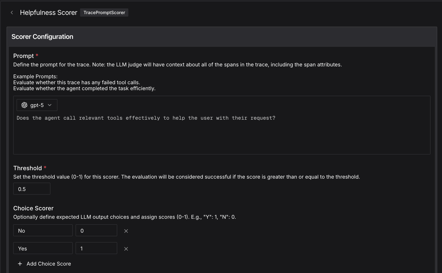 Configure scorer settings
