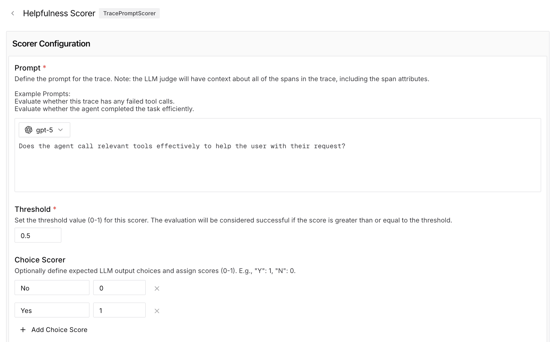 Configure scorer settings