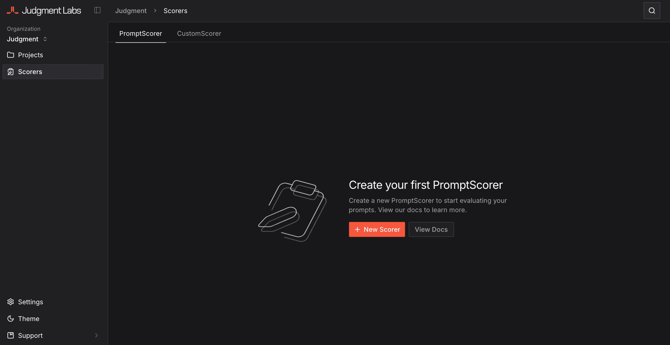 Navigate to Scorers section