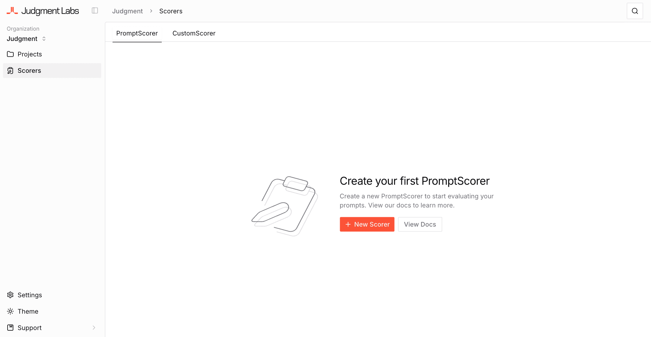 Navigate to Scorers section