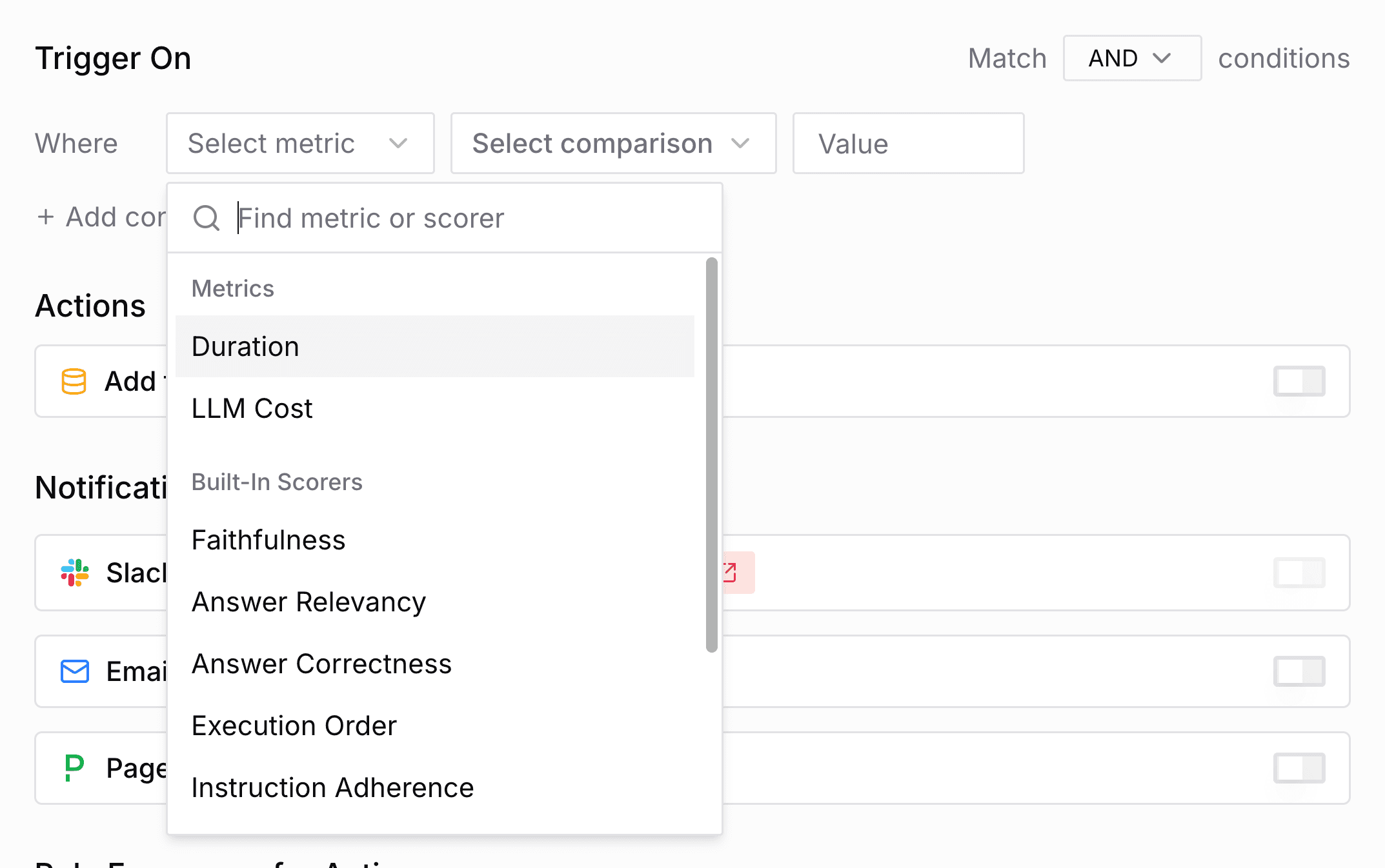 Create New Rule - Filter Conditions