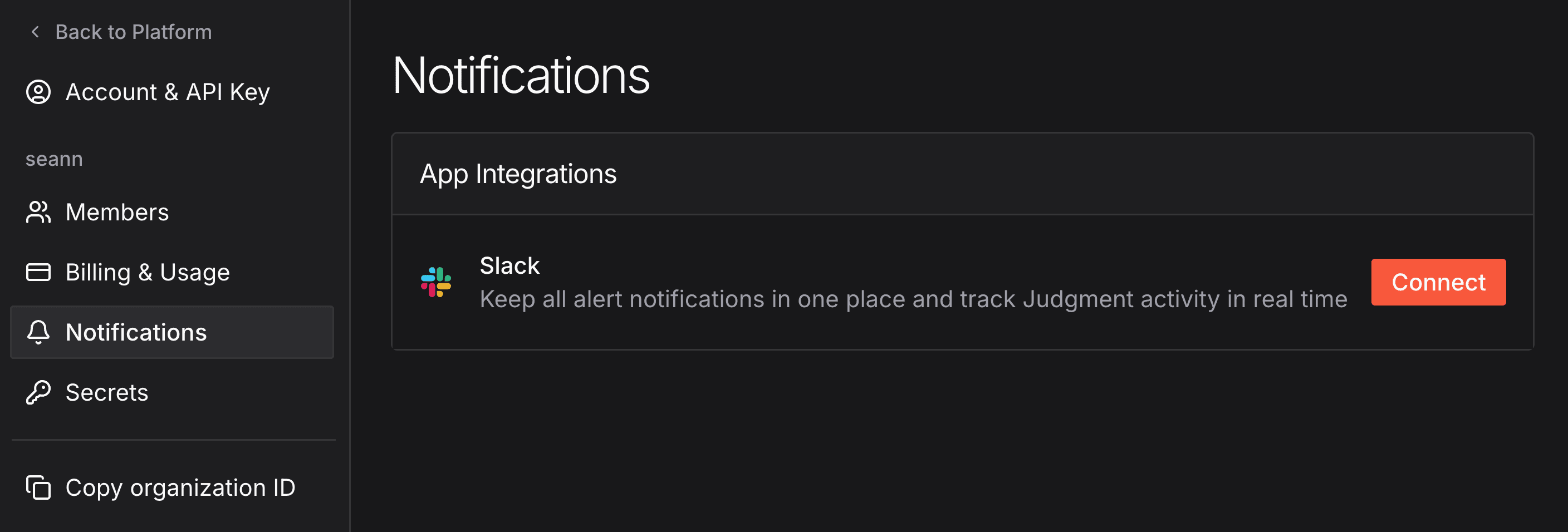 Slack Settings Configuration