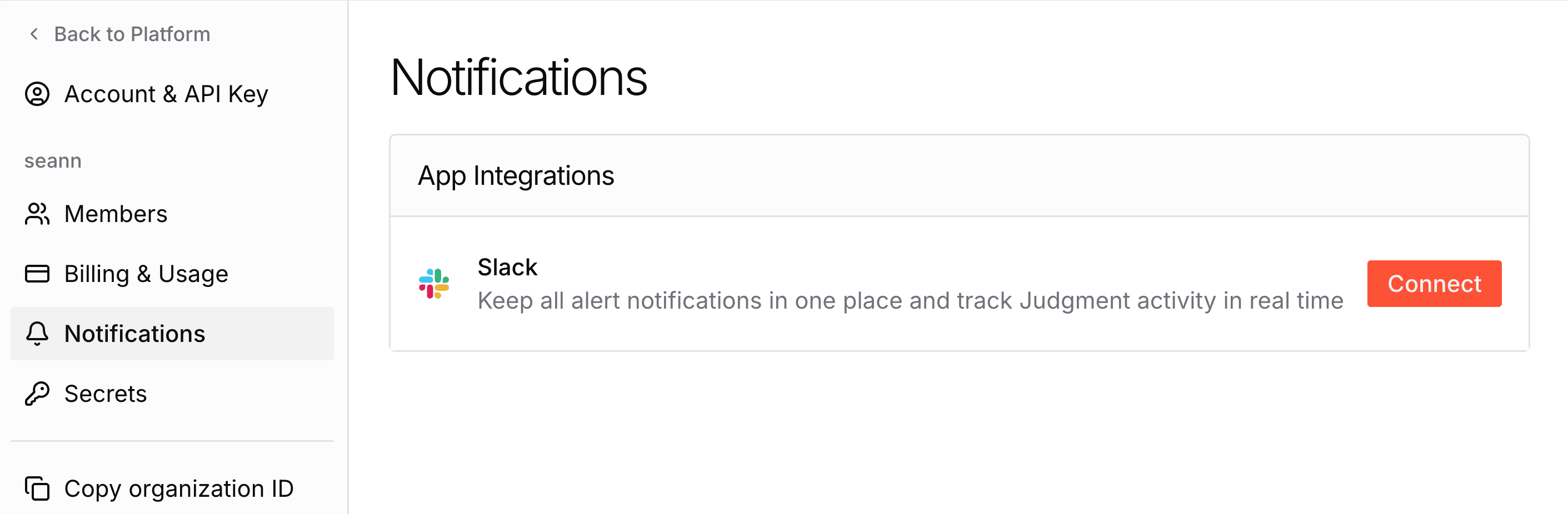 Slack Settings Configuration