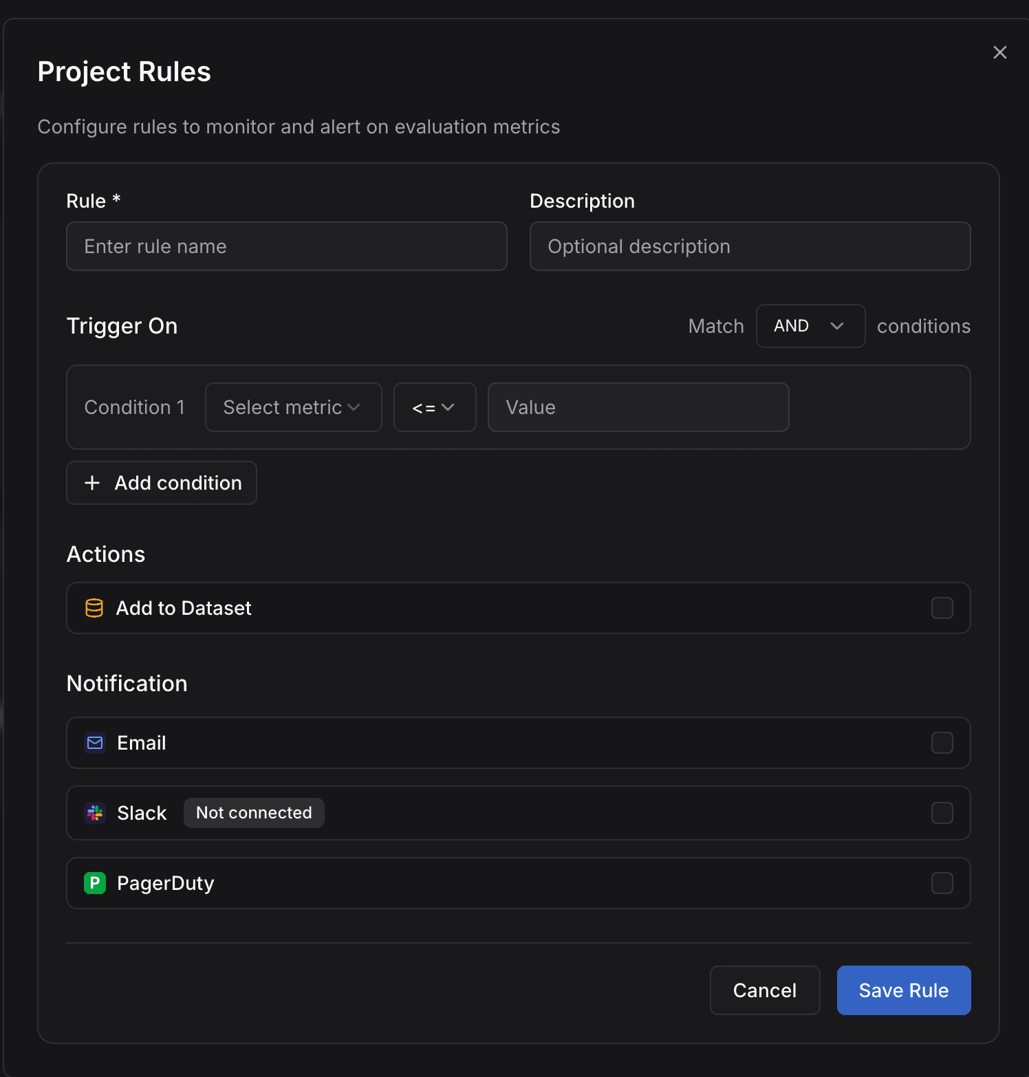 Create New Rule - Basic Information