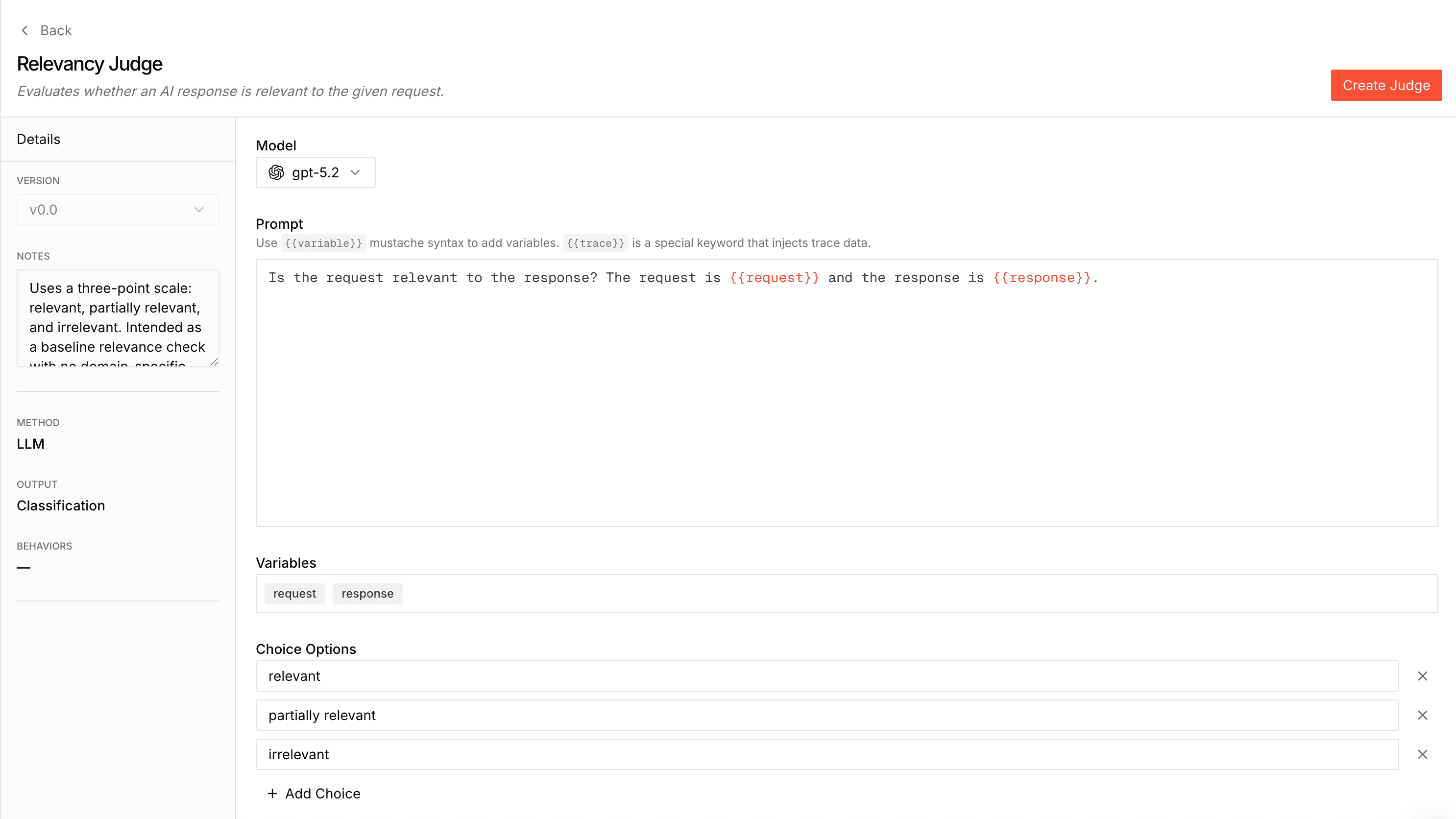 LLM Judge Configuration