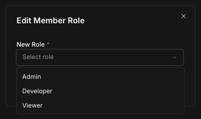 Edit Member Role dialog