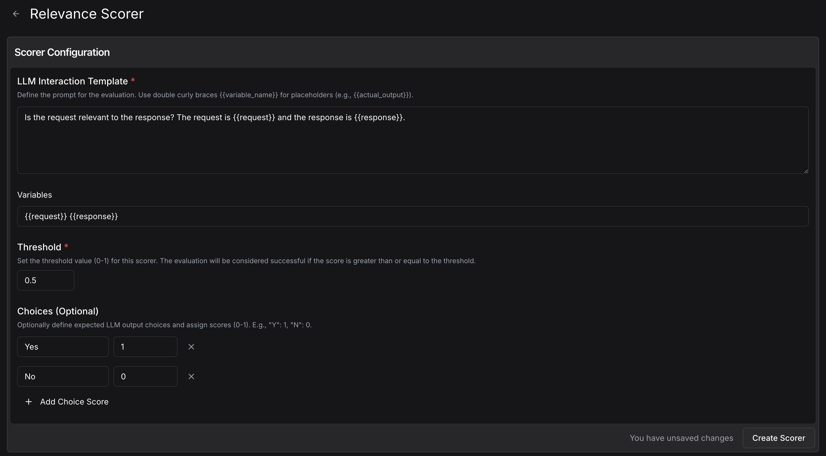 Create Scorer 2